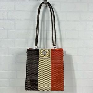 Mexican Hand Woven with Plastic Shoulder Bag